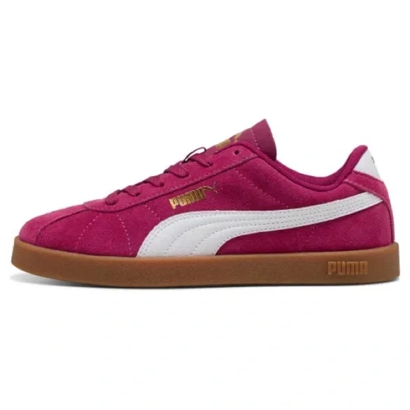 Puma Club II Trainers Sneakers Women’s Size 10 Berry/White/Gold NEW! - Picture 4 of 15